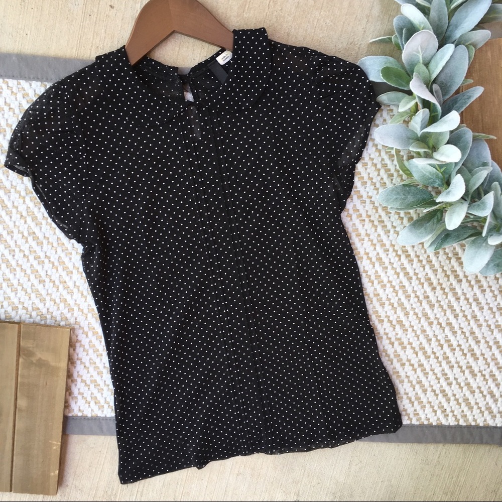 Divided - Black Polka Dot Short Sleeve Blouse